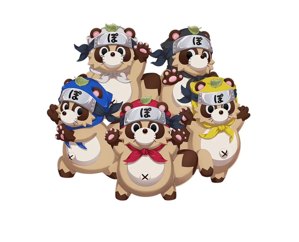 タヌキ５人衆